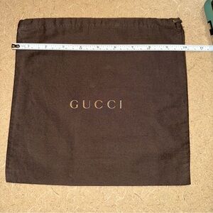 Authentic Gucci Dark Brown with Gold Drawstring Dust Bag/ Bag